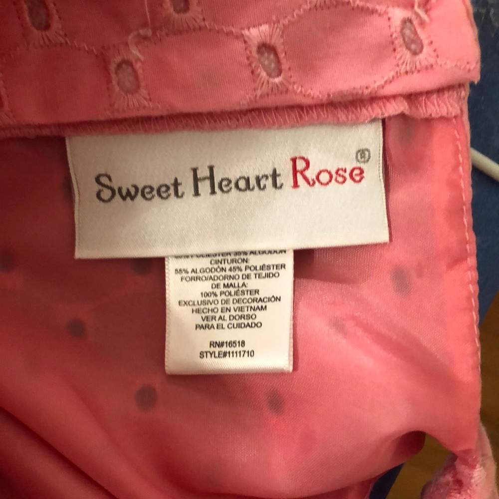 Sweet Heart Rose Pink Eyelet Dress Size 7 - Picture 7 of 8